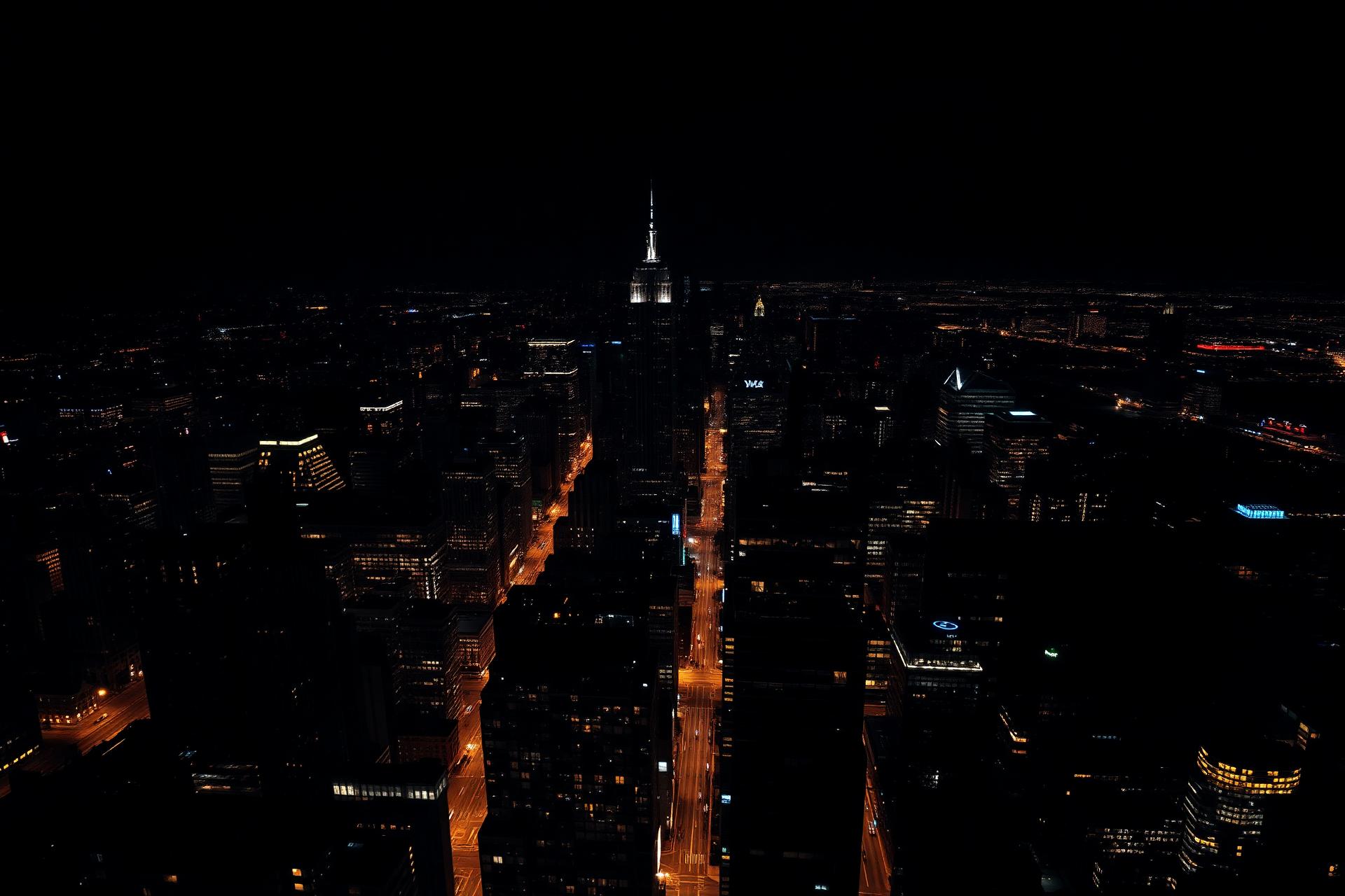 Manhattan skyline at night